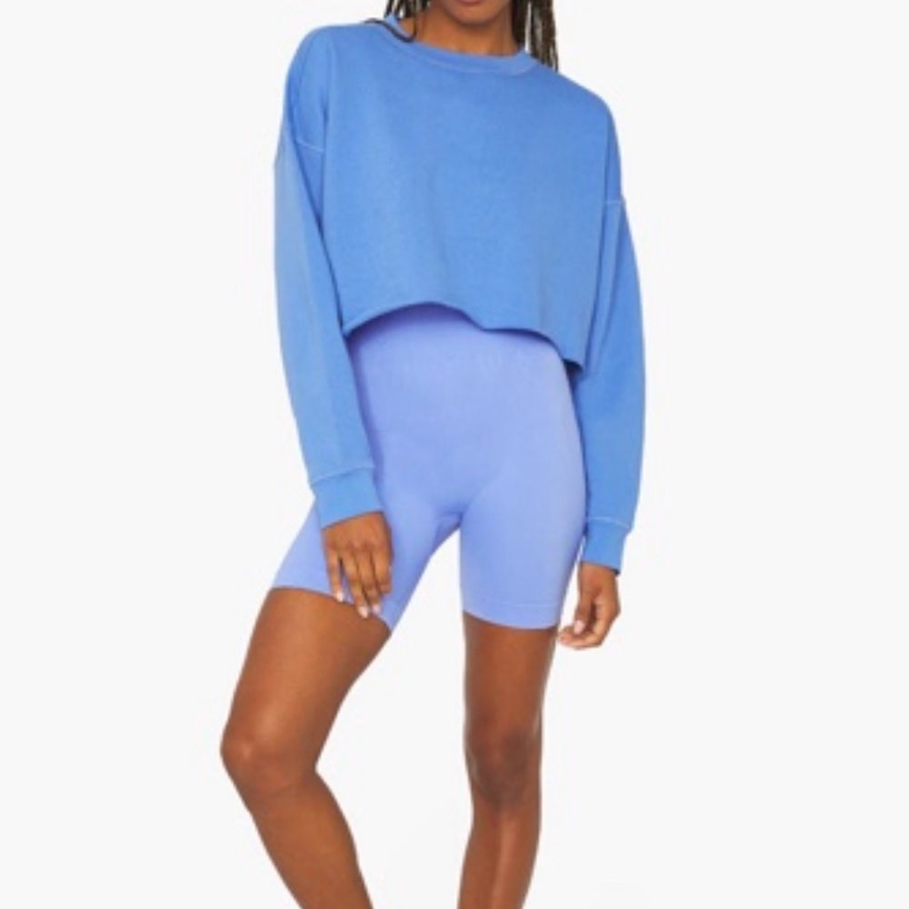 We Wore What crop sweater blue